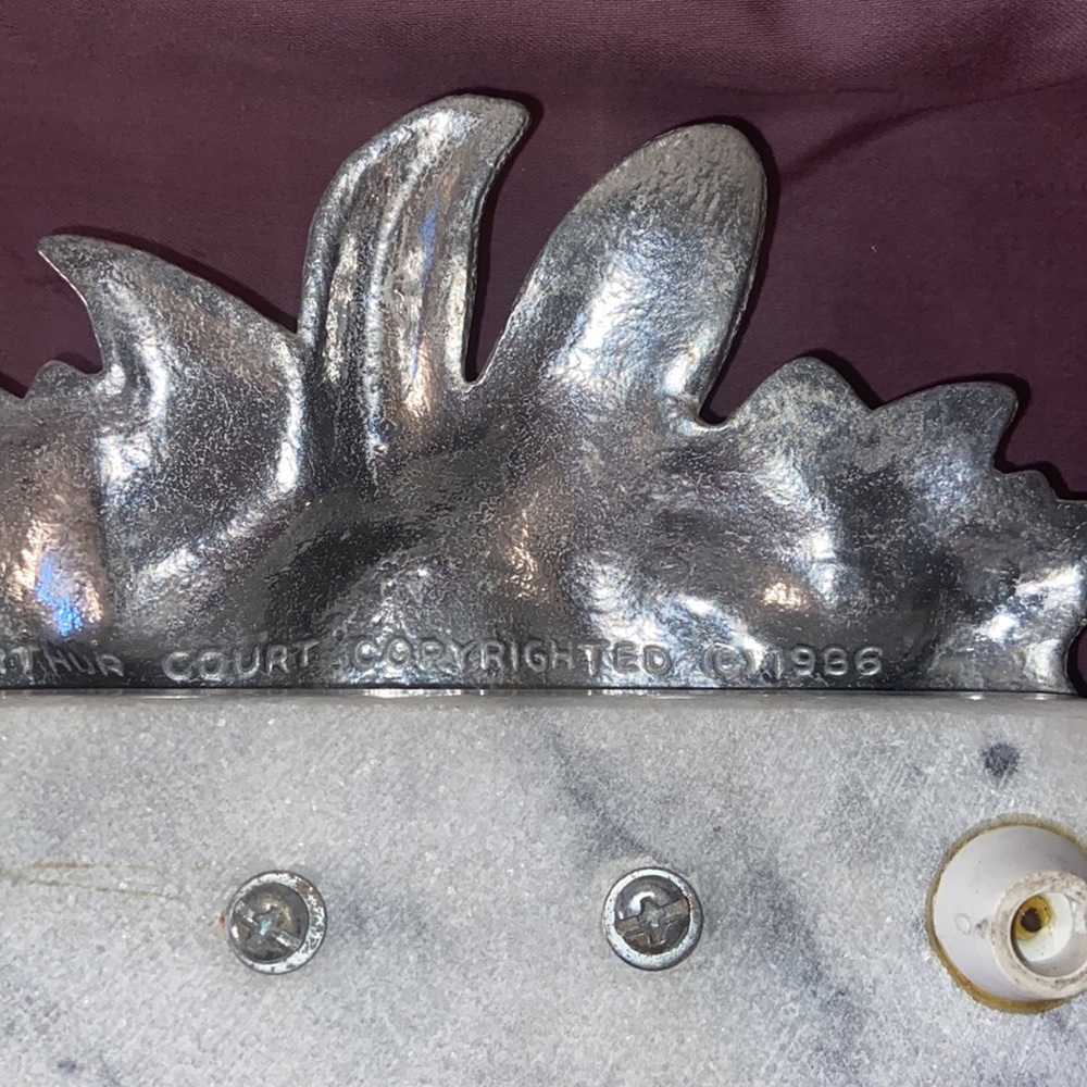 Rare Vintage Arthur Court Bunnies white Marble Cheese Tray with cheese c… - Picture 6 of 11